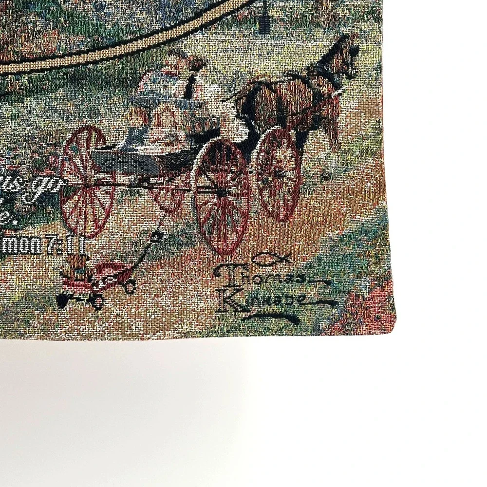 Thomas Kinkade Woven Tapestry Wall Hanging Song of Solomon 7:11 CountrysideDecor